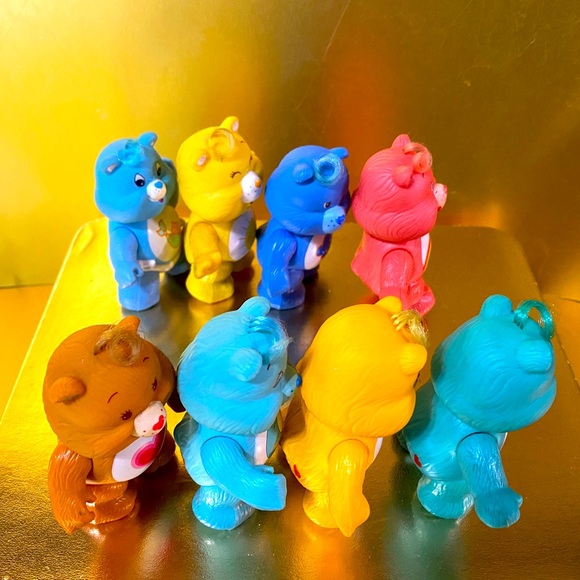 CARE BEARS VTG 80’s COLLECTIBLE BUNDLE OF 8 POSABLE CARE BEARS by KENNER 3.5” - Picture 15 of 16